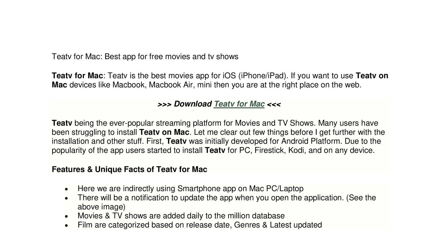 Teatv download for mac